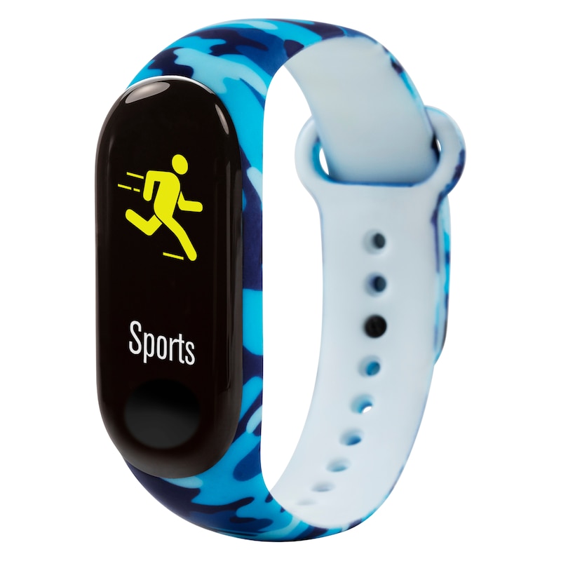Main Image 2 of Tikkers Children's Series 1 Printed Camo Blue Silicone Strap Activity Tracker