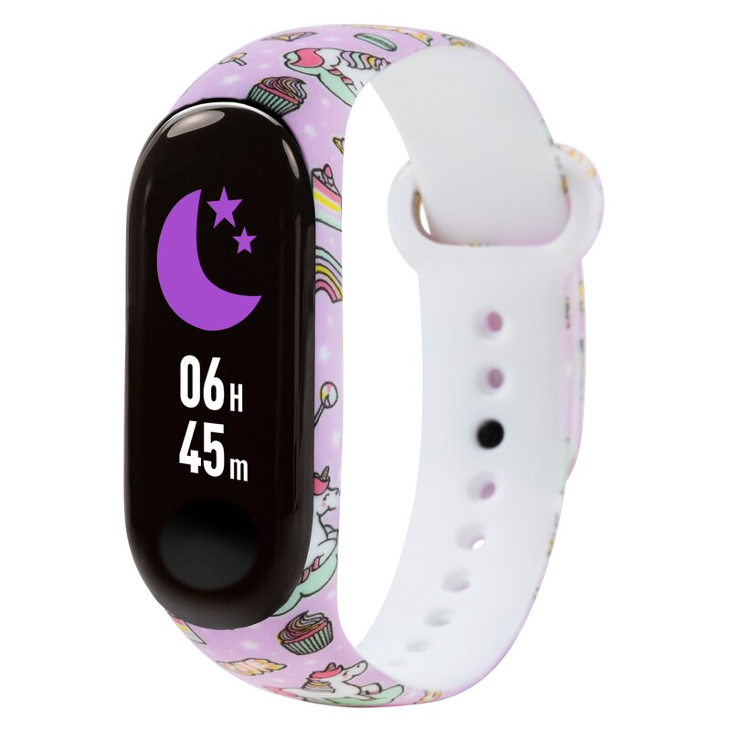 Main Image 2 of Tikkers Children's Series 1 Printed Lilac Unicorns Silicone Strap Activity Tracker