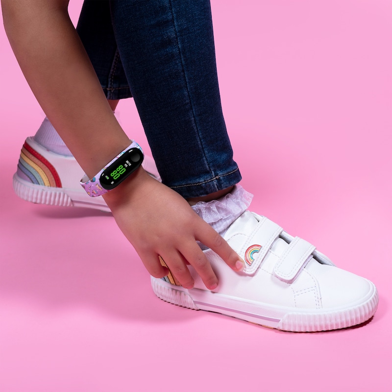 Main Image 8 of Tikkers Children's Series 1 Printed Lilac Unicorns Silicone Strap Activity Tracker