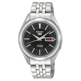 Seiko 5 Automatic Men's Black Dial Stainless Steel Bracelet Watch