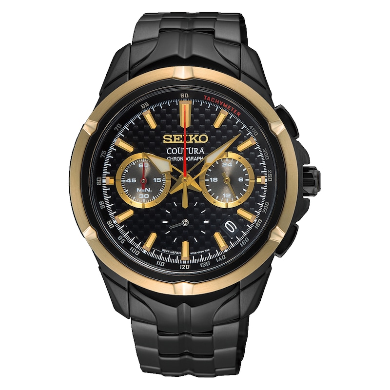 Main Image 1 of Seiko Coutura Men's Black Dial Chronograph Black IP Bracelet Watch