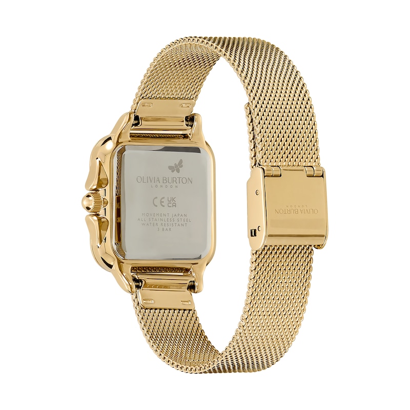 Main Image 4 of Olivia Burton 28mm Grosvenor Green Dial & Gold-Tone Mesh Strap Watch