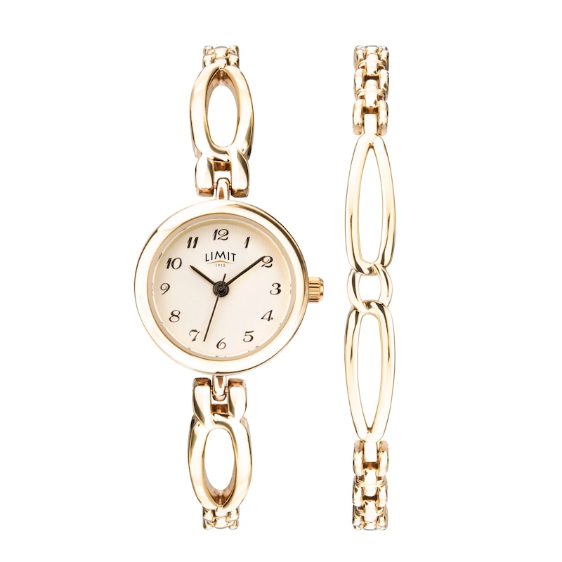 Limit Ladies' Gold Tone Bracelet And Watch Gift Set