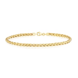 9ct Yellow Gold 7.5" Fancy Wheat Chain Bracelet