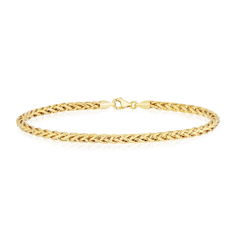 Main Image 1 of 9ct Yellow Gold 7.5" Fancy Wheat Chain Bracelet