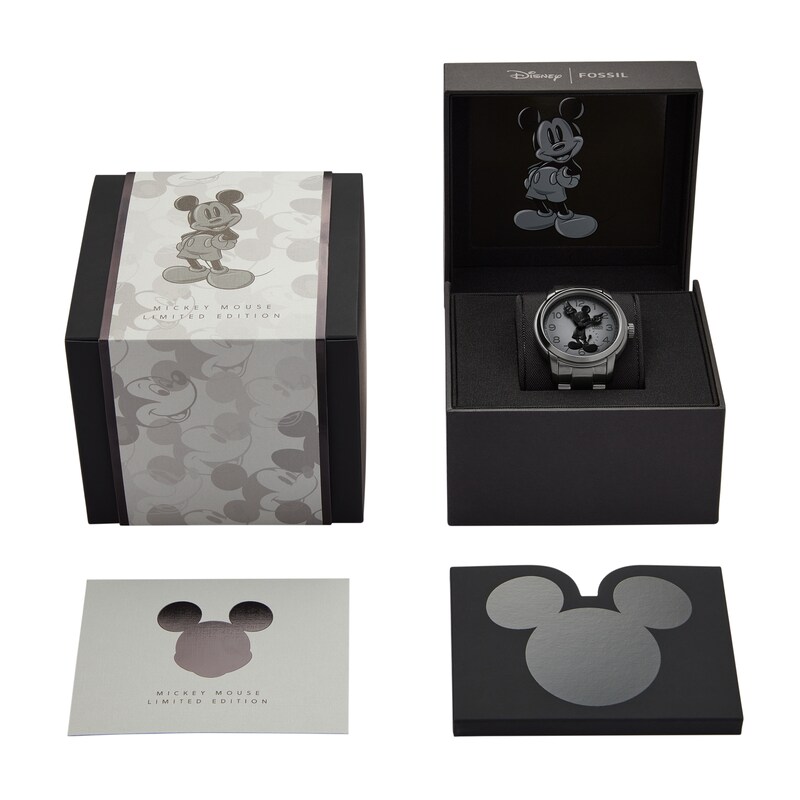 Main Image 7 of Fossil Disney Mickey Mouse Limited Edition Smoke Stainless Steel Bracelet Watch