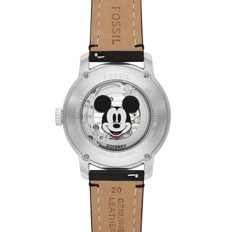 Fossil Disney Mickey Mouse Special Edition Black Leather Strap Watch