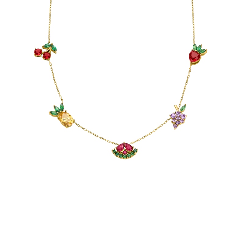 Main Image 1 of Fossil Ladies' Willy Wonka Special Edition Gold Tone Stainless Steel Station Necklace