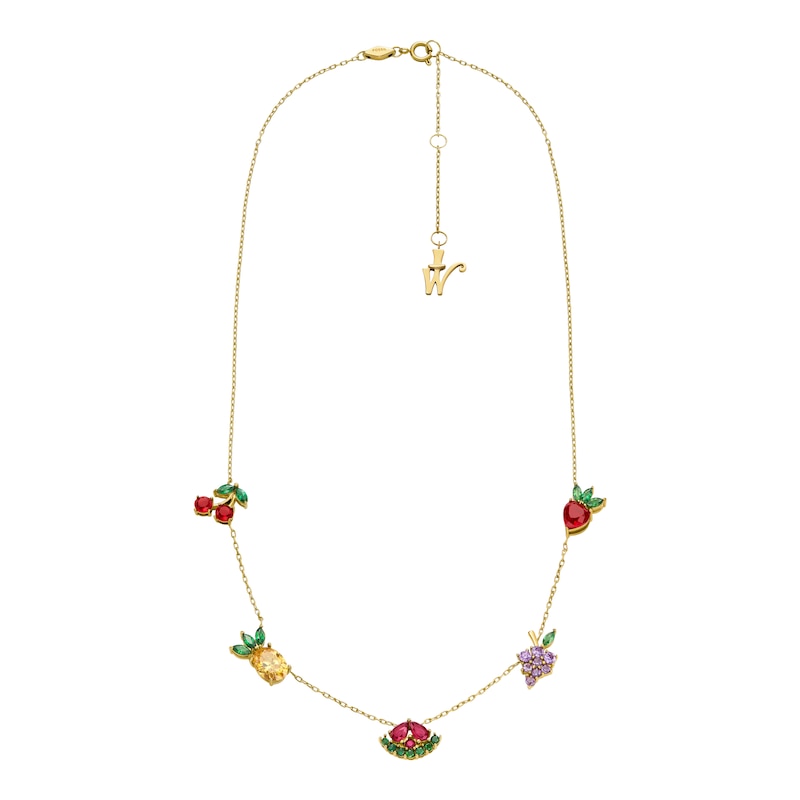 Main Image 2 of Fossil Ladies' Willy Wonka Special Edition Gold Tone Stainless Steel Station Necklace