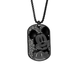 Fossil Men's Disney Special Edition Black Stainless Steel Dog Tag Necklace