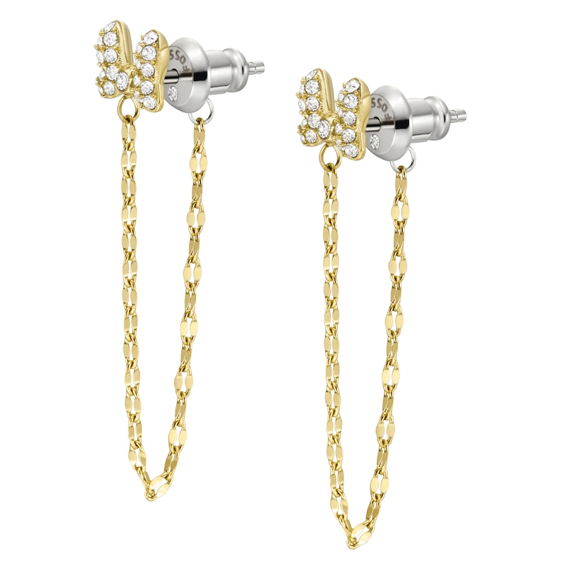 Main Image 2 of Fossil Ladies' Disney Special Edition Gold Tone Stainless Steel Drop Earrings