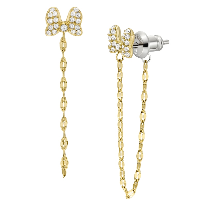 Main Image 3 of Fossil Ladies' Disney Special Edition Gold Tone Stainless Steel Drop Earrings