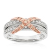 Thumbnail Image 1 of Sterling Silver & Rose Gold Plated Rose Kiss 0.33ct Diamond Eternity Ring