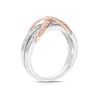 Thumbnail Image 3 of Sterling Silver & Rose Gold Plated Rose Kiss 0.33ct Diamond Eternity Ring