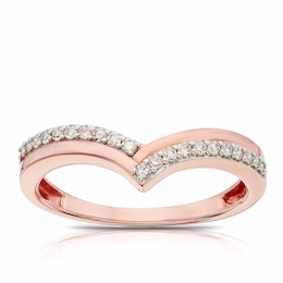 9ct Rose Gold 0.15ct Diamond V-Shape Eternity Ring