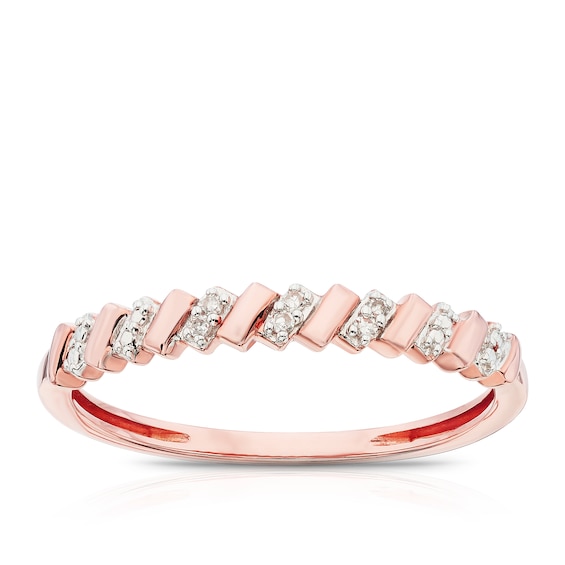 9ct Rose Gold Diamond Ring