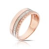Thumbnail Image 1 of 9ct Rose Gold Double Row 0.12ct Diamond Wide Eternity Ring