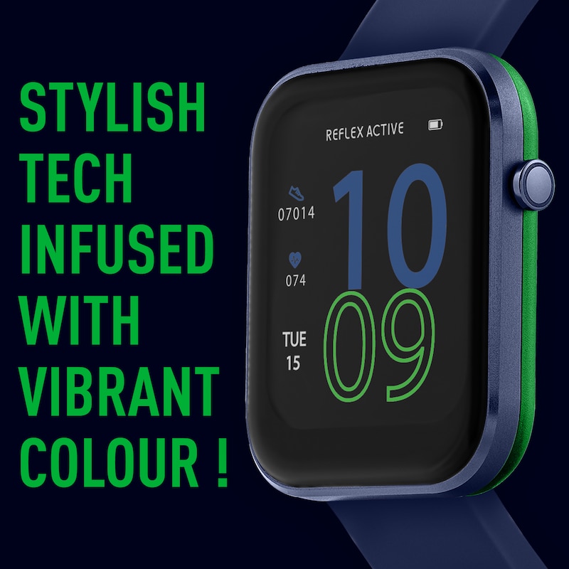 Main Image 3 of Reflex Active Men's Series 12 Navy Silicone Strap Smart Watch