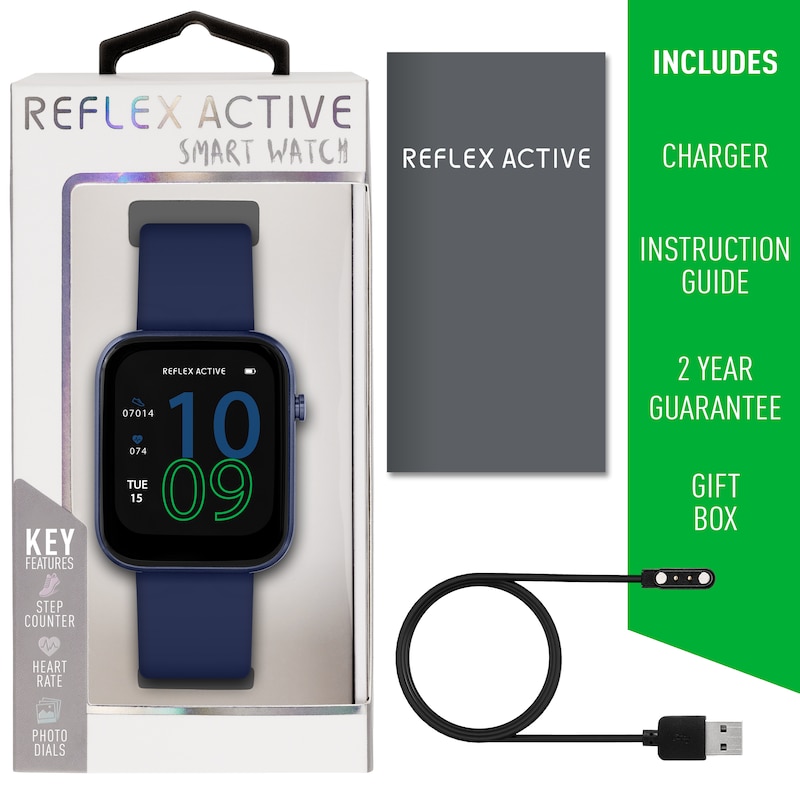 Main Image 6 of Reflex Active Men's Series 12 Navy Silicone Strap Smart Watch