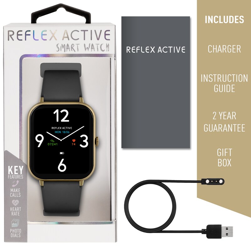 Reflex Active Men's Series 23 Black Strap Smart Watch H.Samuel