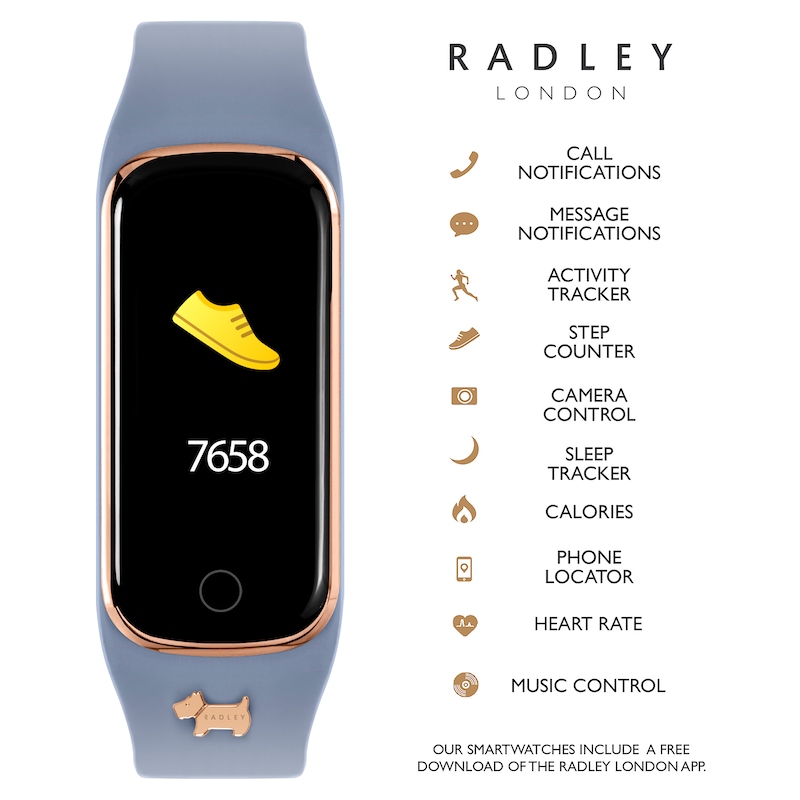 Main Image 3 of Radley Ladies' Series 8 Vintage Blue Silicone Strap Smart Watch