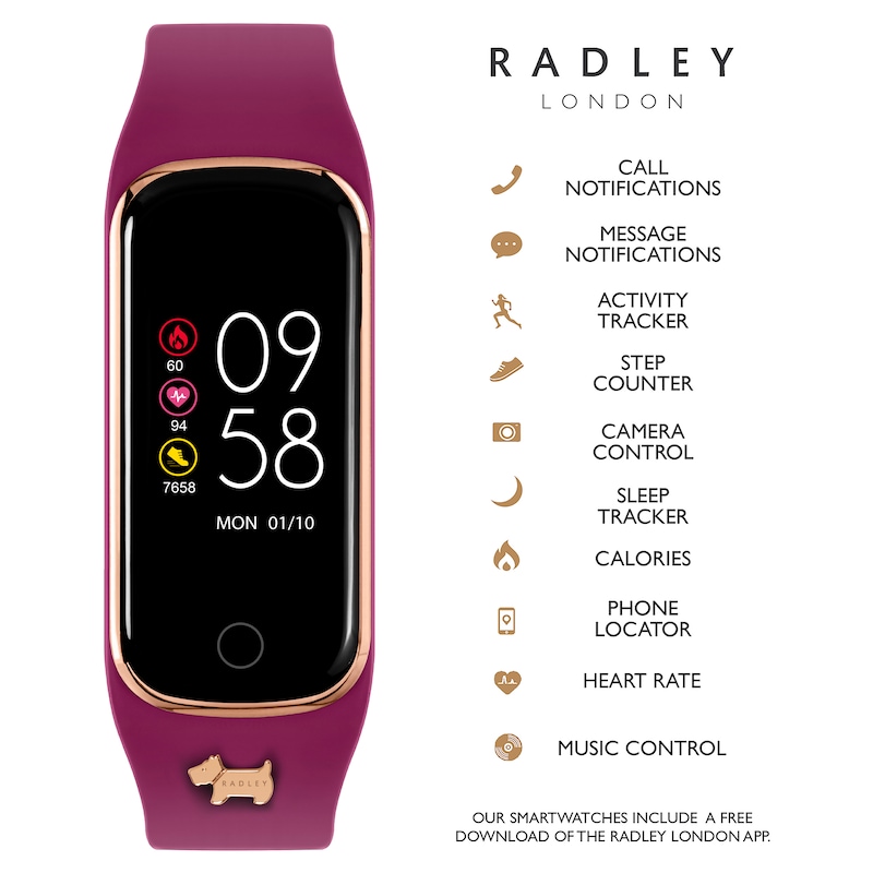 Main Image 4 of Radley Ladies' Series 8 Casis Purple Silicone Strap Smart Watch