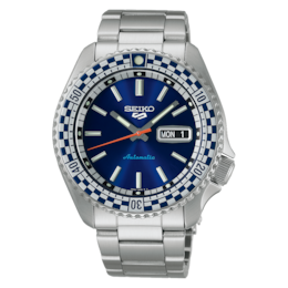 Seiko 5 Sports Retro Colour Men's Blue Dial Stainless Steel Bracelet Watch