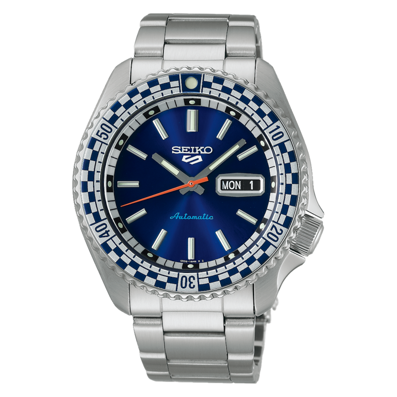 Main Image 1 of Seiko 5 Sports Retro Colour Men's Blue Dial Stainless Steel Bracelet Watch