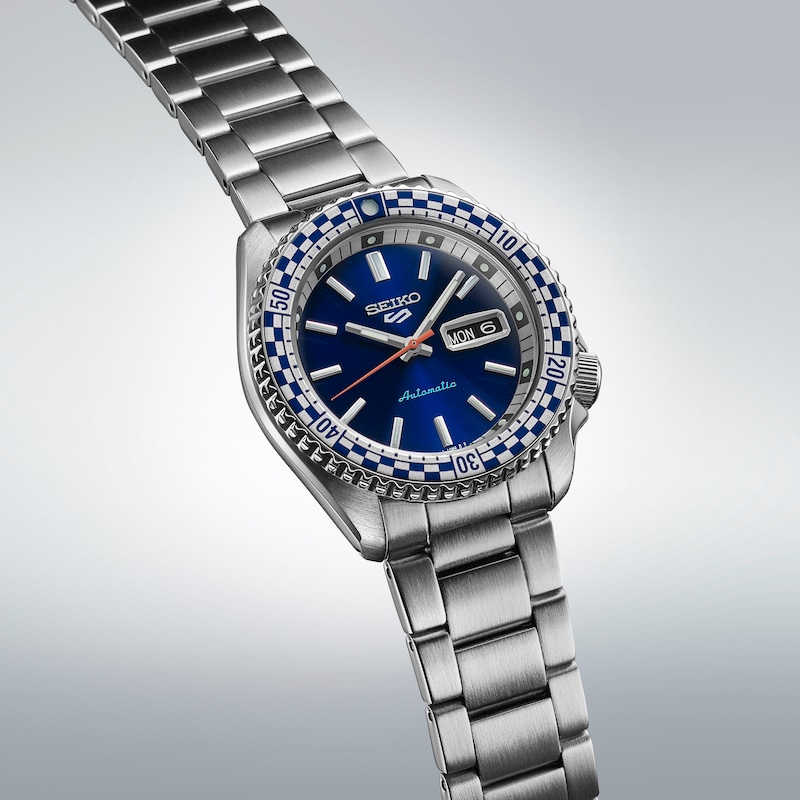Main Image 2 of Seiko 5 Sports Retro Colour Men's Blue Dial Stainless Steel Bracelet Watch