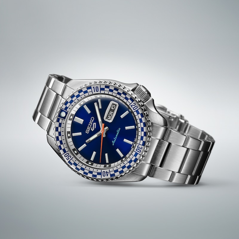 Main Image 3 of Seiko 5 Sports Retro Colour Men's Blue Dial Stainless Steel Bracelet Watch