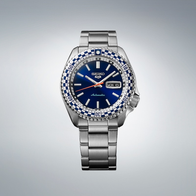 Main Image 4 of Seiko 5 Sports Retro Colour Men's Blue Dial Stainless Steel Bracelet Watch