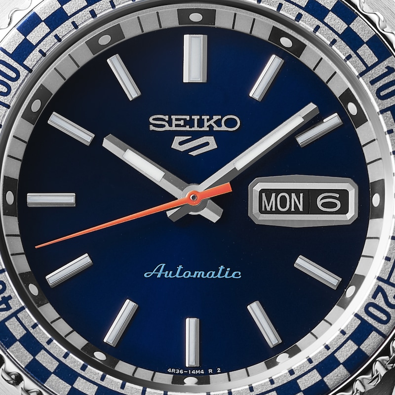 Main Image 5 of Seiko 5 Sports Retro Colour Men's Blue Dial Stainless Steel Bracelet Watch