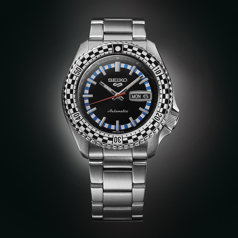 Main Image 4 of Seiko 5 Sports Retro Colour Men's Black Dial Stainless Steel Bracelet Watch