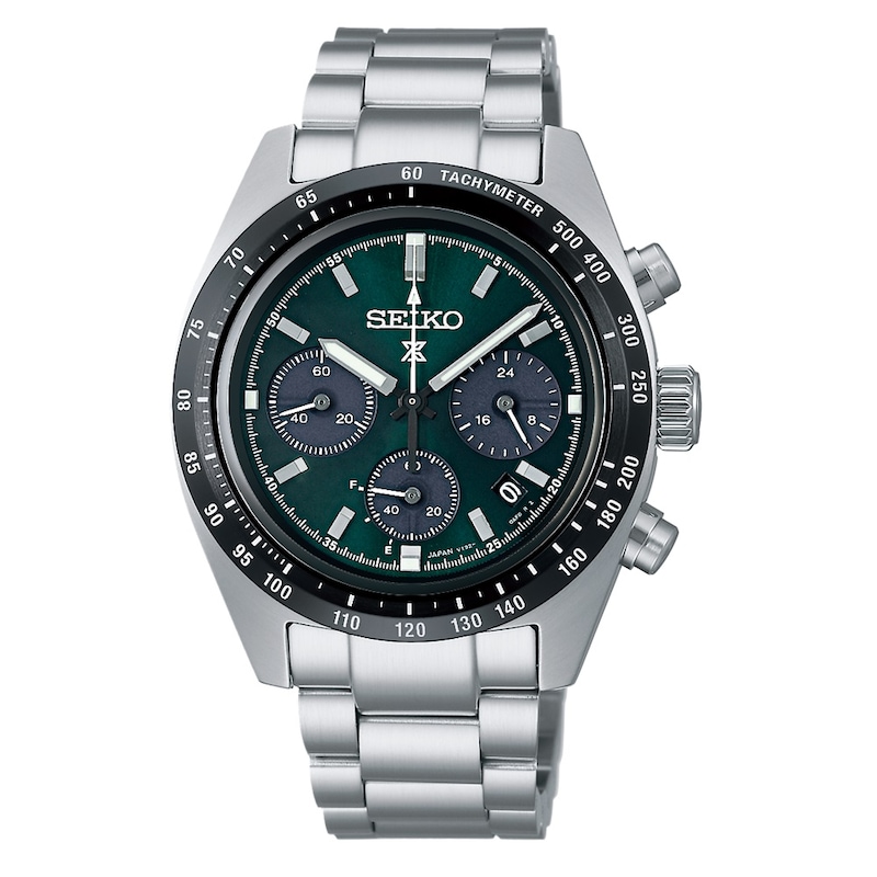 Seiko Men's Prospex 'Deep Green' Chronograph Green Dial Stainless Steel Bracelet Watch