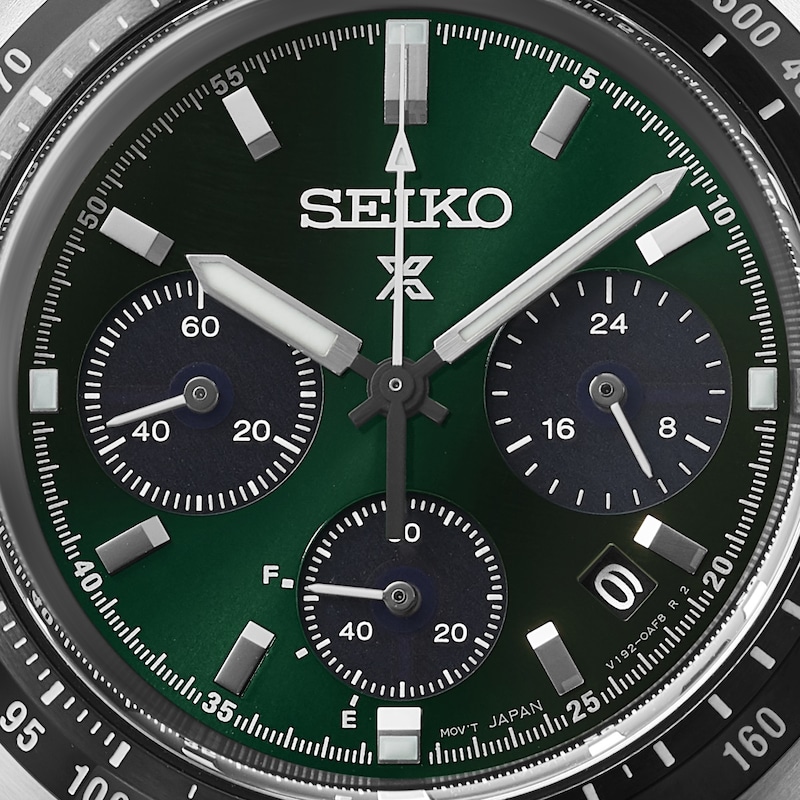 Seiko Men's Prospex 'Deep Green' Chronograph Green Dial Stainless Steel Bracelet Watch