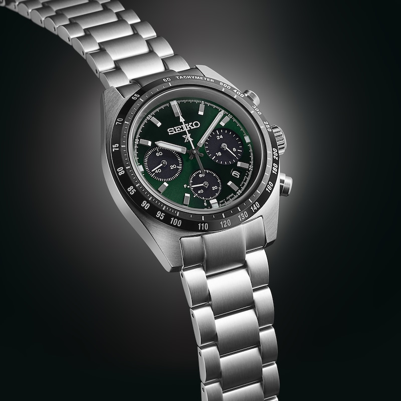 Main Image 3 of Seiko Men's Prospex 'Deep Green' Chronograph Green Dial Stainless Steel Bracelet Watch