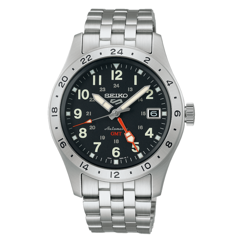 Main Image 1 of Seiko 5 Sports "FIELD" Men's Black Dial Stainless Steel Bracelet Watch