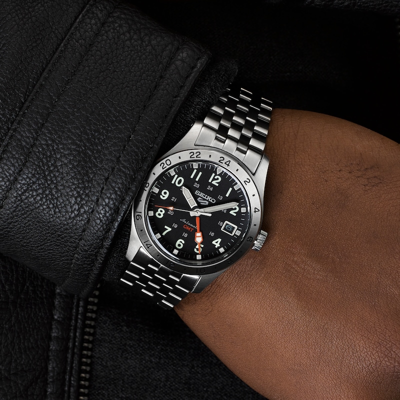 Main Image 6 of Seiko 5 Sports "FIELD" Men's Black Dial Stainless Steel Bracelet Watch