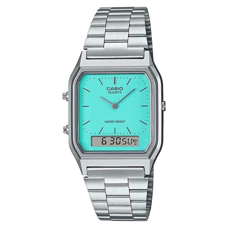 Casio Collection AQ-230A-2A2MQYES Blue Digital Dial Bracelet Watch