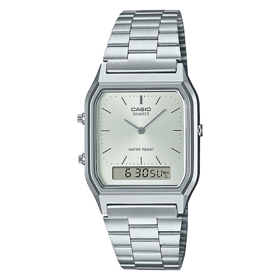 Casio Collection AQ-230A-7AMQYES Silver Digital Dial Bracelet Watch