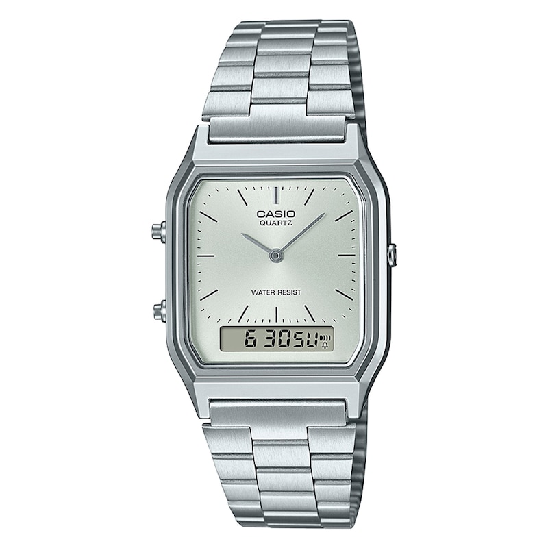 Main Image 1 of Casio Collection AQ-230A-7AMQYES Silver Digital Dial Bracelet Watch