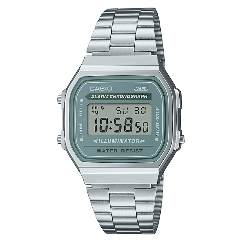 Casio Collection A168WA-3AYES Green Digital Dial Bracelet Watch