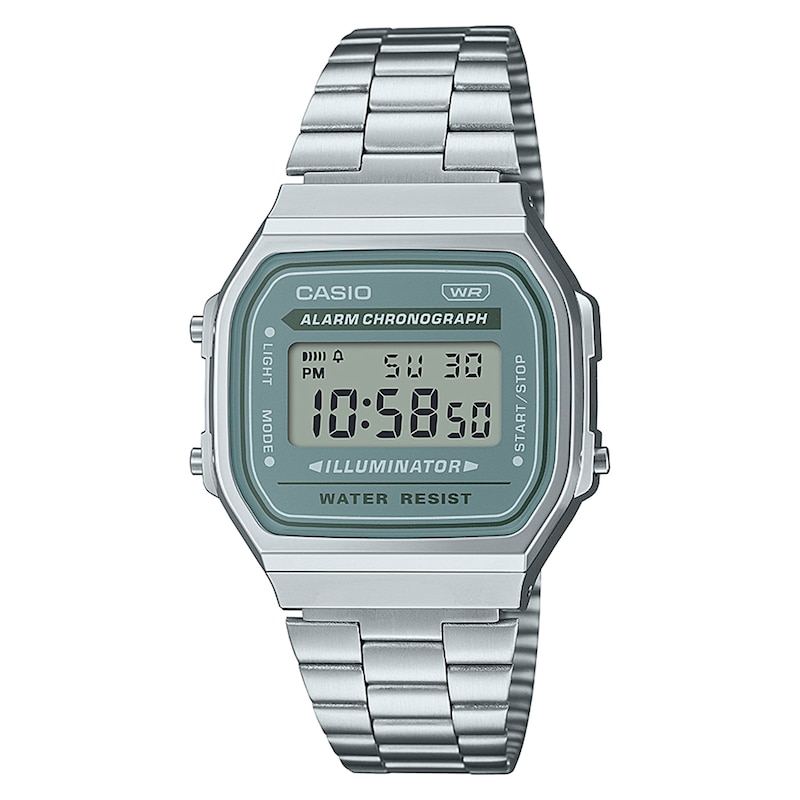 Main Image 1 of Casio Collection A168WA-3AYES Green Digital Dial Bracelet Watch
