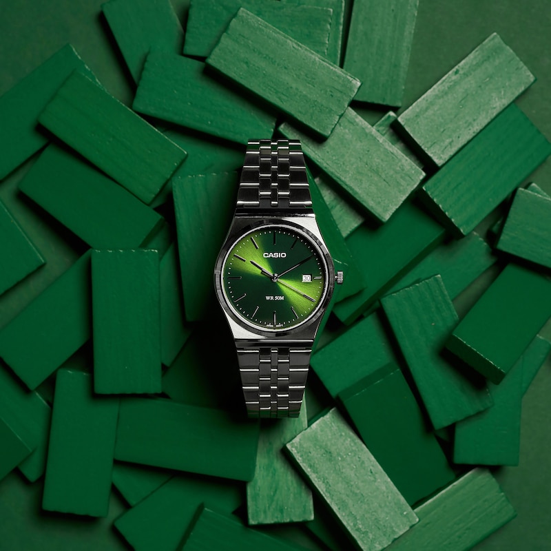 Main Image 3 of Casio Collection MTP-B145D-3AVEF Green Dial Stainless Steel Bracelet Watch