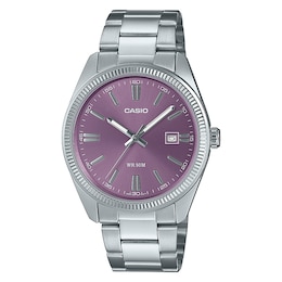 Casio Collection MTP-1302PD-6AVEF Purple Dial Stainless Steel Bracelet Watch