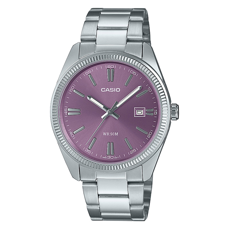 Casio Collection MTP-1302PD-6AVEF Purple Dial Stainless Steel Bracelet Watch