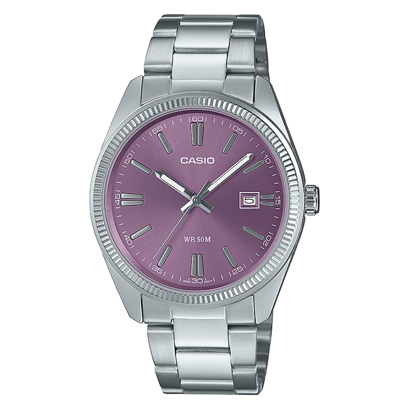 Main Image 1 of Casio Collection MTP-1302PD-6AVEF Purple Dial Stainless Steel Bracelet Watch
