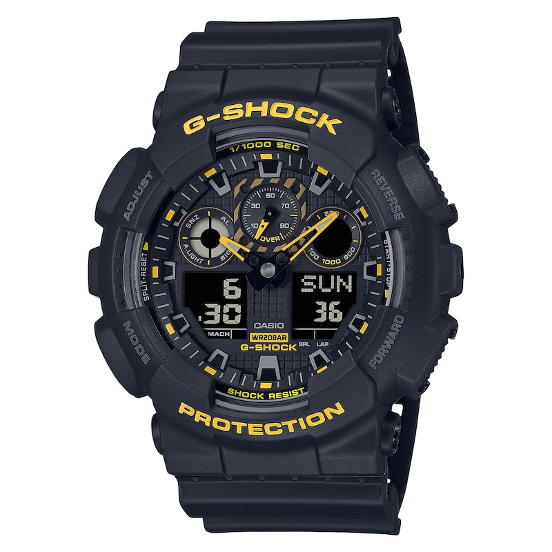 G-Shock GA-100CY-1AER Yellow Detailing Black Resin Strap Watch