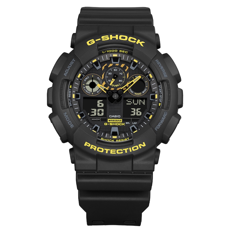 Main Image 2 of G-Shock GA-100CY-1AER Yellow Detailing Black Resin Strap Watch