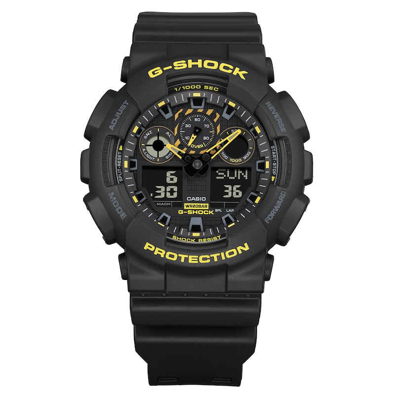 G-Shock GA-100CY-1AER Yellow Detailing Black Resin Strap Watch